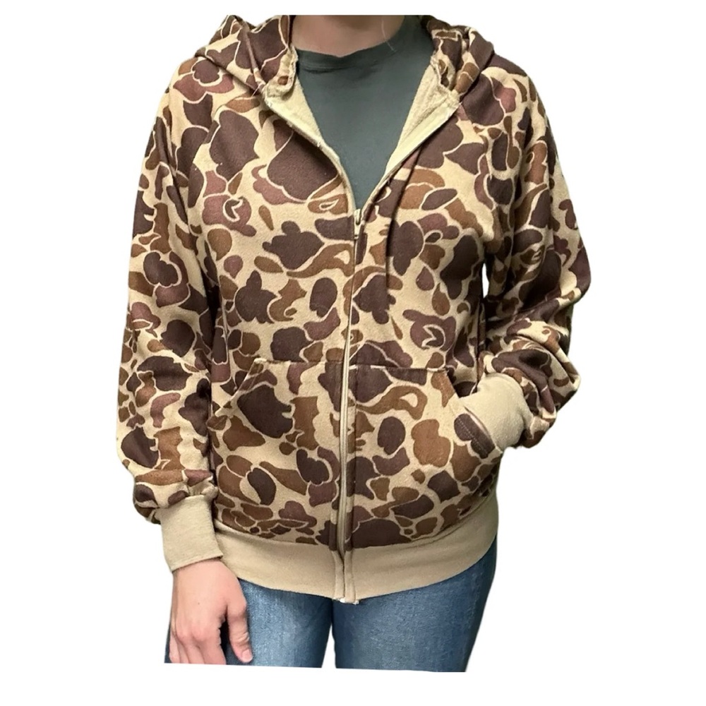 Vintage Duck Bay Camo Zip Up Jacket size Medium